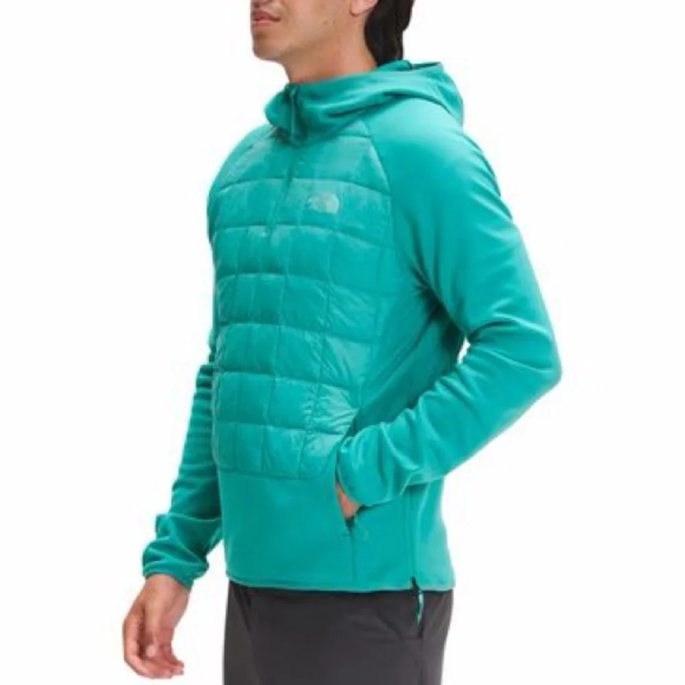 The North Face Men's ThermoBall Eco 2.0 Hybrid 1/4 Zip Hoodie - Teal Small